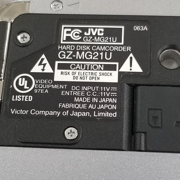 JVC digital camcorder model GZ-MG21U W/BATTERY FOR PARTS ONLY. Will not power - Picture 7 of 7